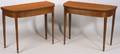 Pair of George III Inlaid Plum Pudding Mahogany Card Tables