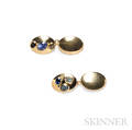 18kt Gold Gemset Cuff Links
