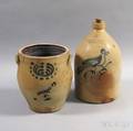 Two Cobaltdecorated Stoneware Vessels