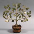 Italian Polychrome Cast Iron Bird Tree