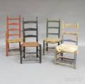 Four Painted Ladderback Chairs