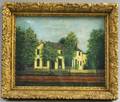 Framed Oil on Canvas Painting of a House