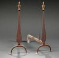 Pair of Brass and Iron Urntop Andirons