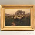 American School 19th Century Sheep at Pasture