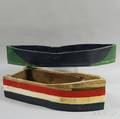 Two Painted Wooden Boatform Containers