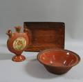 Three Pieces of Redware Pottery