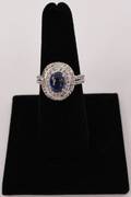 Sterling Silver Sapphire  White Sapphire Ring