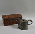 Leather Dometop Box and a Shaker Tin Teapot