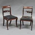 Pair of Classical Carved Mahogany Side Chairs