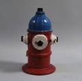 Red White and Bluepainted Cast Iron Fire Hydrant