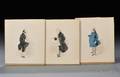 AngloAmerican School 19th Century Three Small Character Portraits of Gentlemen