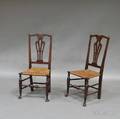 Pair of Queen Anne Country Stained Cherry Side Chairs