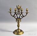 Large Brass Fourlight Candelabra
