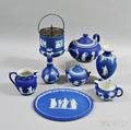 Eight Wedgwood Dark Blue Jasper Items
