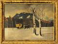 J Bauer German 19th20th Century Winter Scene with Carriage