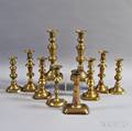 Ten Assorted Brass Candlesticks