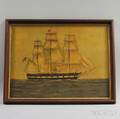 American School 19th Century Portrait of the New Bedford Whaling Ship John Carver