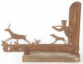 Sheet iron weathervane of a hunter