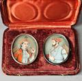 Pair of Miniature Portrait on Bone Plaques