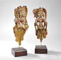Two Wood Carvings of Mythical Creatures