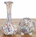 Millefiori art glass vase