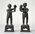 Near Pair of Figural Bronze Boy Incense Holders