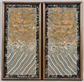 Pair of Embroidered Silk Panels