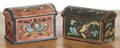 Two Scandinavian painted dome lid boxes