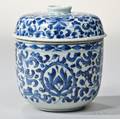 Blue and White Lidded Jar