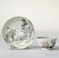 Two Black and White Encre de Chine Porcelain Items