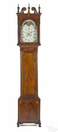 Pennsylvania Hepplewhite mahogany tall case clock ca 1805