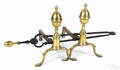 Pair of Federal brass lemon top andirons ca 1800