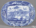 Historical blue Staffordshire platter 19th c