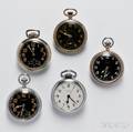 Five American Pocket Watches Marked with Broad Arrow