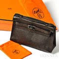 Brown Lizard Kelly Pochette Handbag Hermes