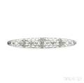 Art Deco Platinum and Diamond Bar Brooch