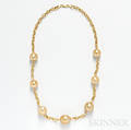 14kt Gold and Golden South Sea Pearl Necklace
