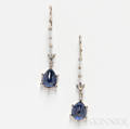 Sapphire and Diamond Earpendants