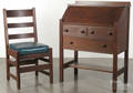 L  J G Stickley mission oak desk and chair