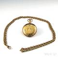 Small Goldfilled American Waltham Hunting Case Pocket Watch with 14kt Gold Watch Chain