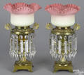 Pair of Burmese glass lamps