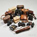 Twelve Pairs of Military Binoculars and a Spy Glass