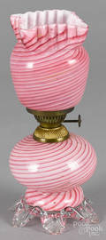 Miniature candy stripe oil lamp