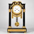 Ormolumounted Black Marble Portico Clock