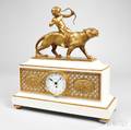 Lenzkirch White Marble Mantel Clock