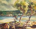 Geraldine de M Goutiere Acomb American 19072000 Trees Along the Shoreline
