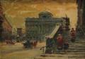 Wladyslaw T Chemielinski Polish b 1895 Winter Street Scene Warsaw