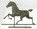 New England fullbody copper hackney horse weathervane late 19th c