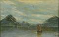 Axel Borgen Norwegian 19th20th Century Namsos Bay View with Ships