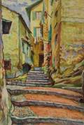 Joseph Margulies American 18961984 Alleyway of Steps Old Menton